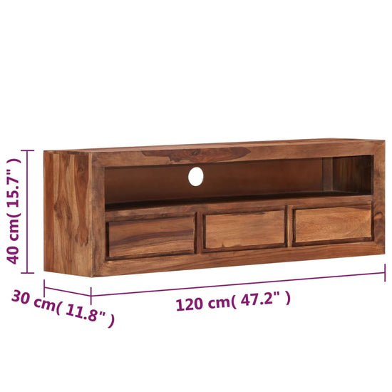 Tv-meubel 120x30x40 cm massief sheeshamhout MeubelReus