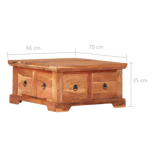 Salontafel 66x75x35 cm massief acaciahout MeubelReus