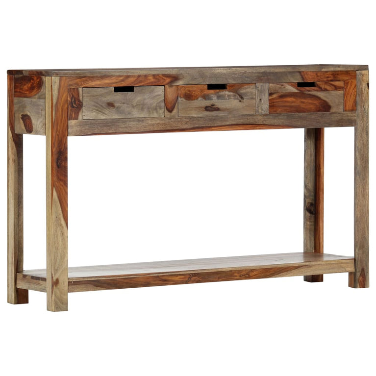Wandtafel met 3 lades 120x30x75 cm massief sheeshamhout MeubelReus