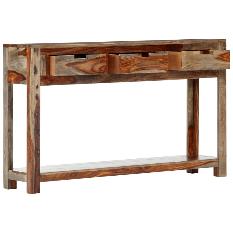 Wandtafel met 3 lades 120x30x75 cm massief sheeshamhout MeubelReus