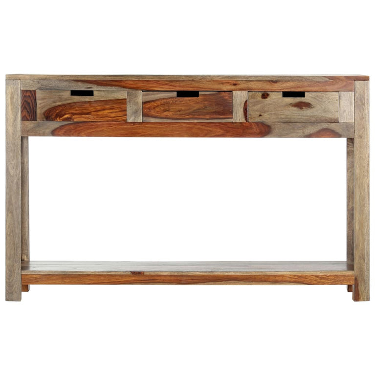 Wandtafel met 3 lades 120x30x75 cm massief sheeshamhout MeubelReus