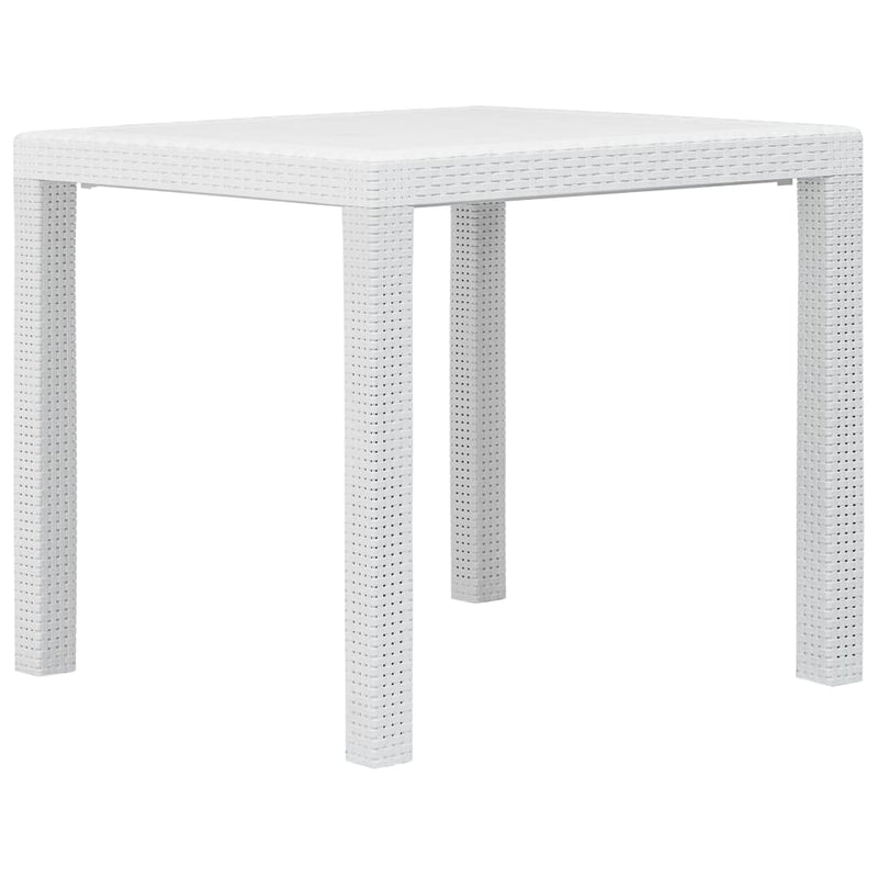 Tuintafel 79x79x72 cm rattan-look kunststof wit MeubelReus