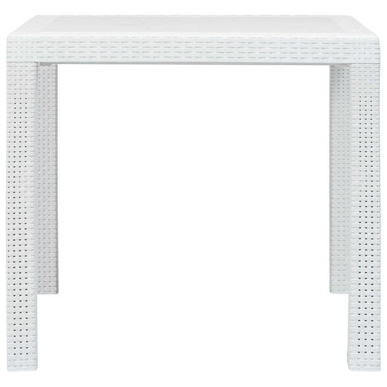 Tuintafel 79x79x72 cm rattan-look kunststof wit MeubelReus