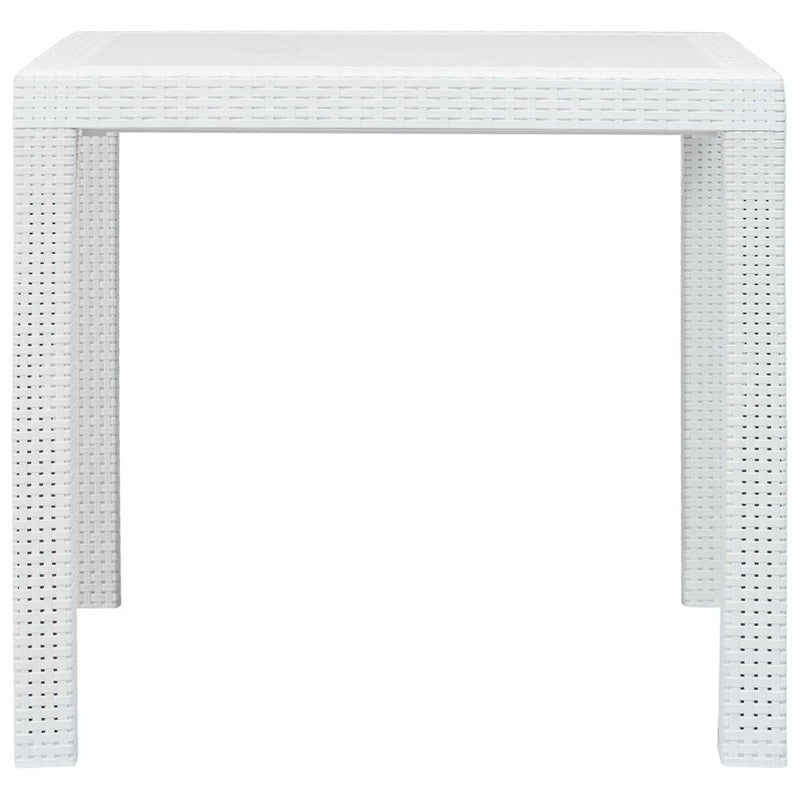 Tuintafel 79x79x72 cm rattan-look kunststof wit MeubelReus