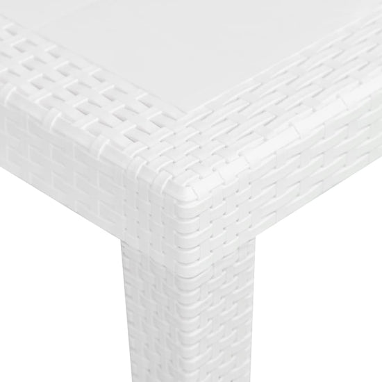 Tuintafel 79x79x72 cm rattan-look kunststof wit MeubelReus