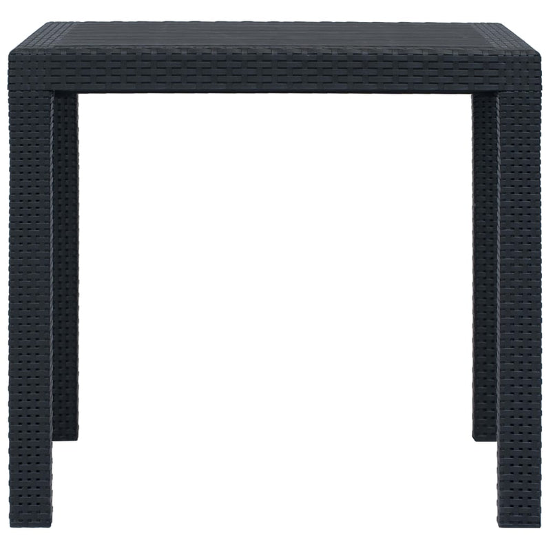 Tuintafel 79x79x72 cm rattan-look kunststof antraciet MeubelReus