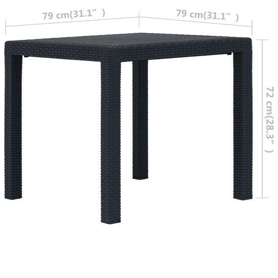Tuintafel 79x79x72 cm rattan-look kunststof antraciet MeubelReus