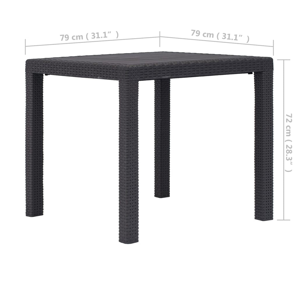 Tuintafel 79x79x72 cm rattan-look kunststof bruin MeubelReus