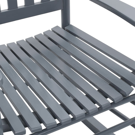 Schommelstoel met gebogen zitting populierenhout grijs MeubelReus