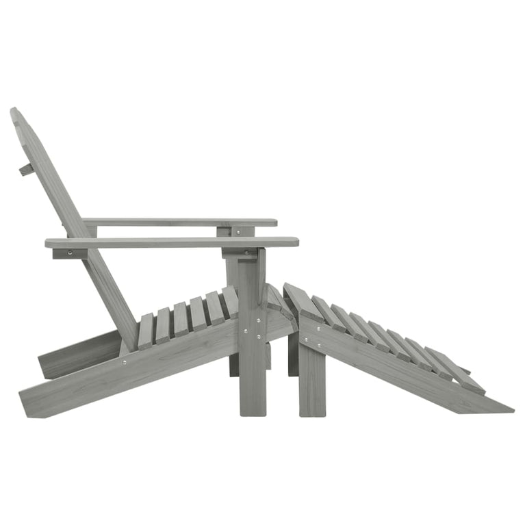 Tuinstoel met voetenbank hout grijs MeubelReus