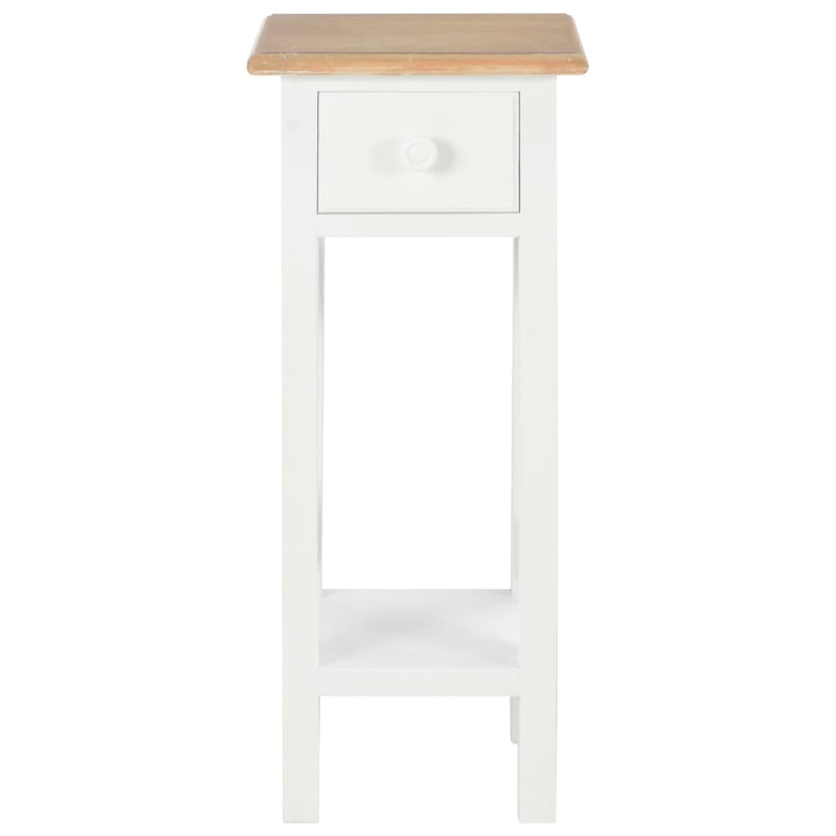 Bijzettafel 27x27x65,5 cm hout wit
