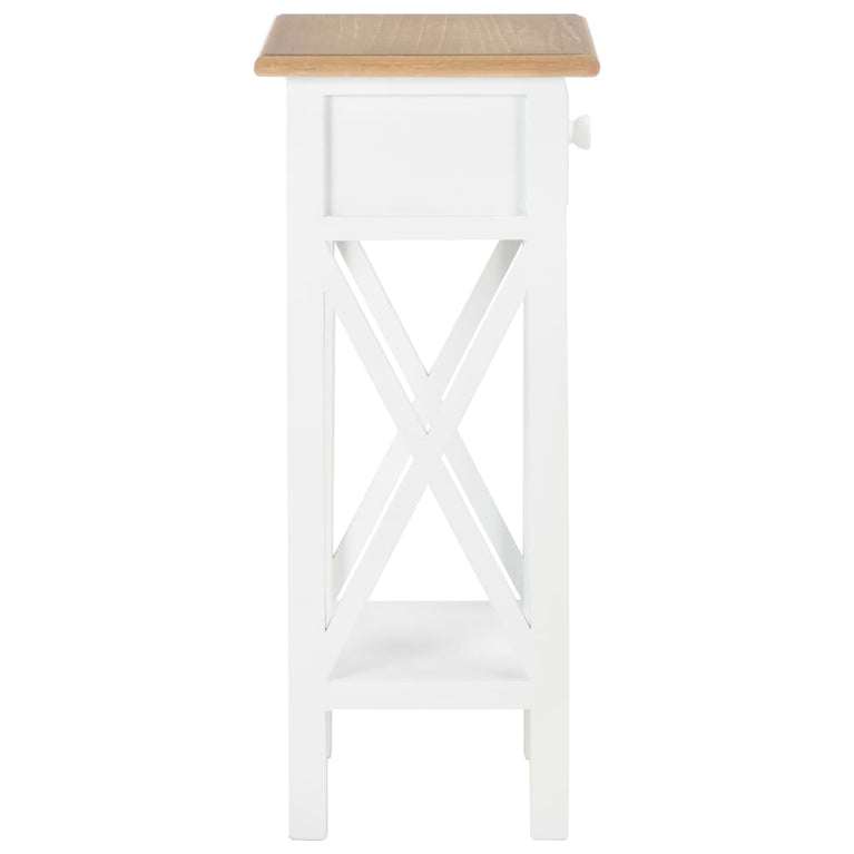 Bijzettafel 27x27x65,5 cm hout wit