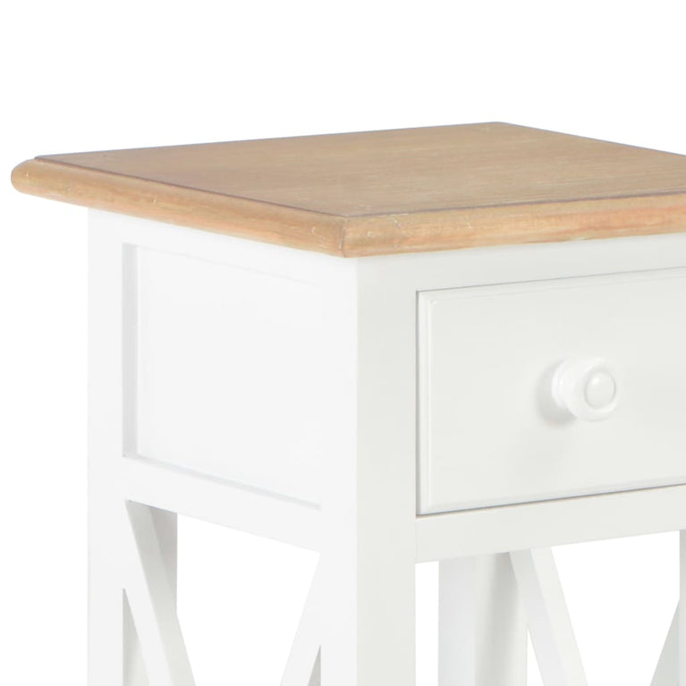 Bijzettafel 27x27x65,5 cm hout wit