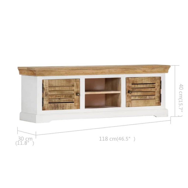 Tv-meubel 118x30x40 cm massief mangohout MeubelReus