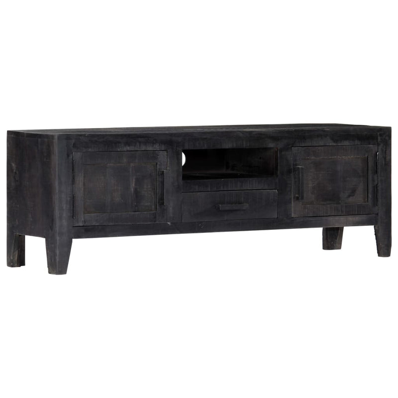 Tv-meubel 118x30x40 cm massief mangohout zwart MeubelReus