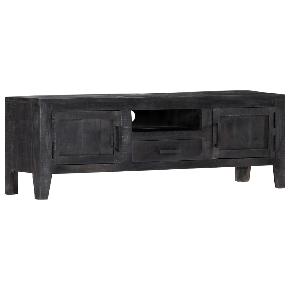 Tv-meubel 118x30x40 cm massief mangohout zwart MeubelReus
