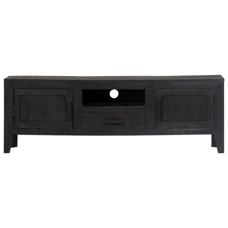 Tv-meubel 118x30x40 cm massief mangohout zwart MeubelReus