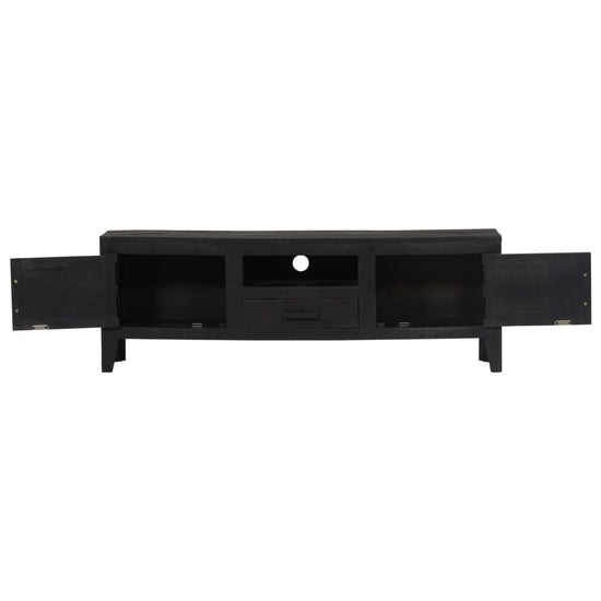 Tv-meubel 118x30x40 cm massief mangohout zwart MeubelReus