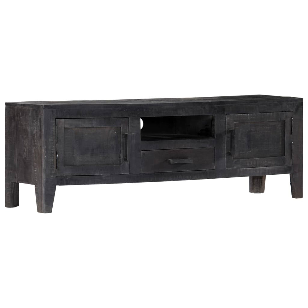 Tv-meubel 118x30x40 cm massief mangohout zwart MeubelReus