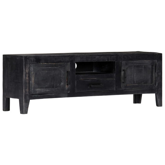 Tv-meubel 118x30x40 cm massief mangohout zwart MeubelReus