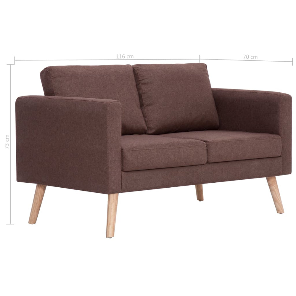 Tweezitsbank stof bruin MeubelReus