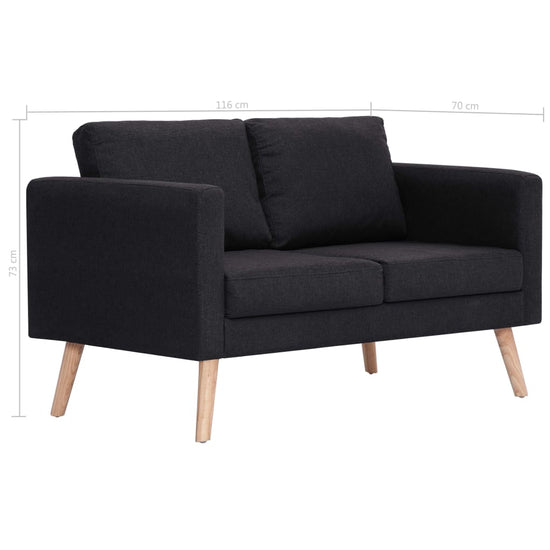 Tweezitsbank stof zwart MeubelReus