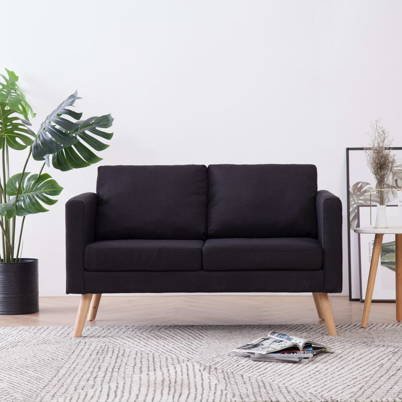 Tweezitsbank stof zwart MeubelReus