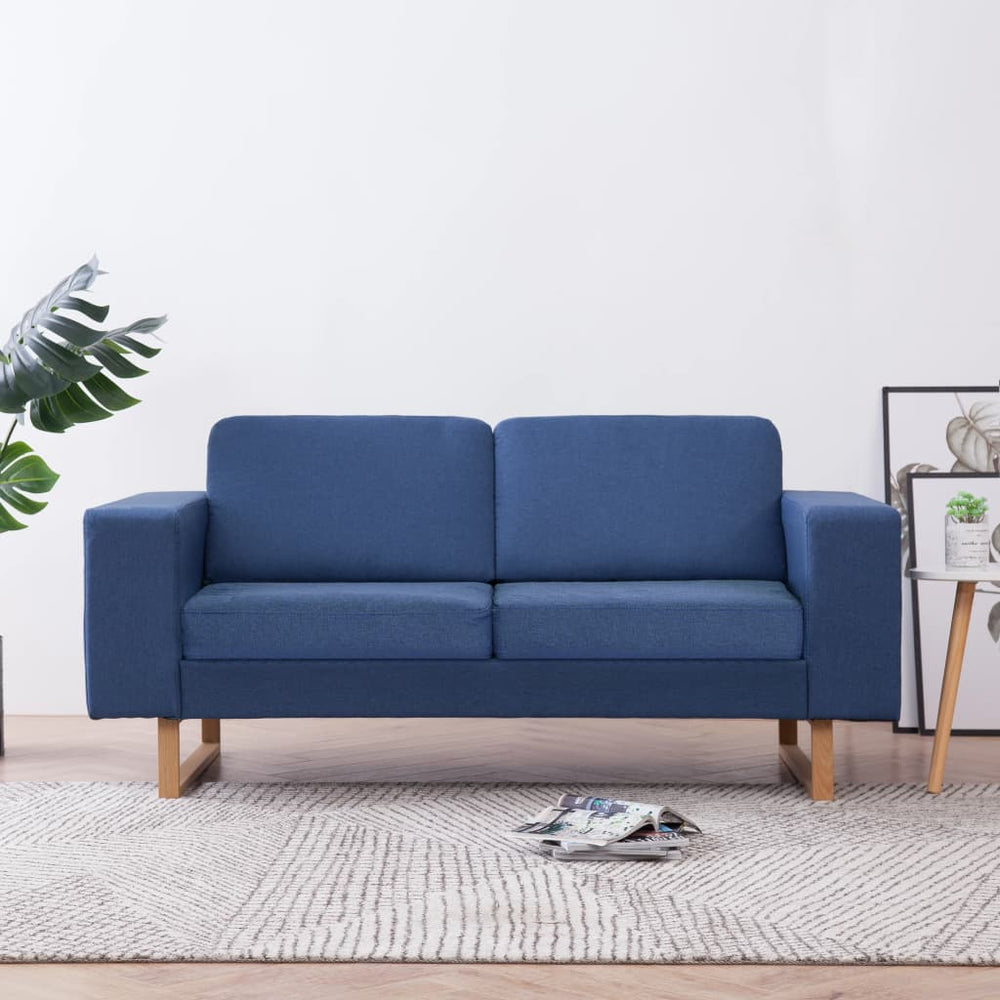 Tweezitsbank stof blauw MeubelReus