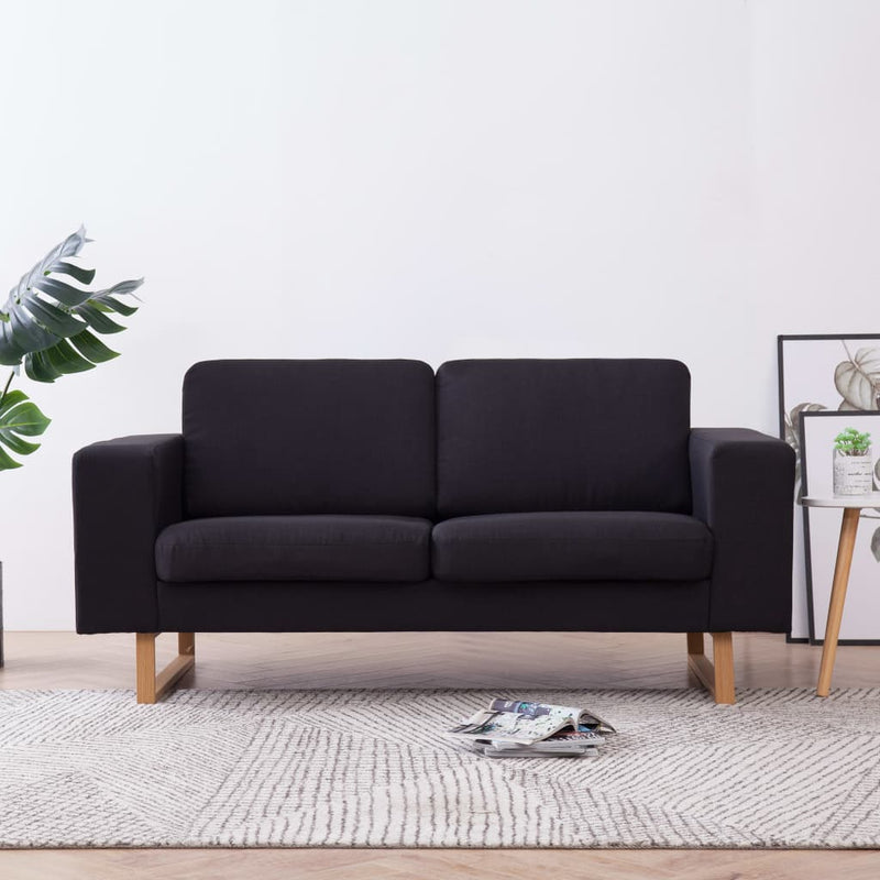 Tweezitsbank stof zwart MeubelReus