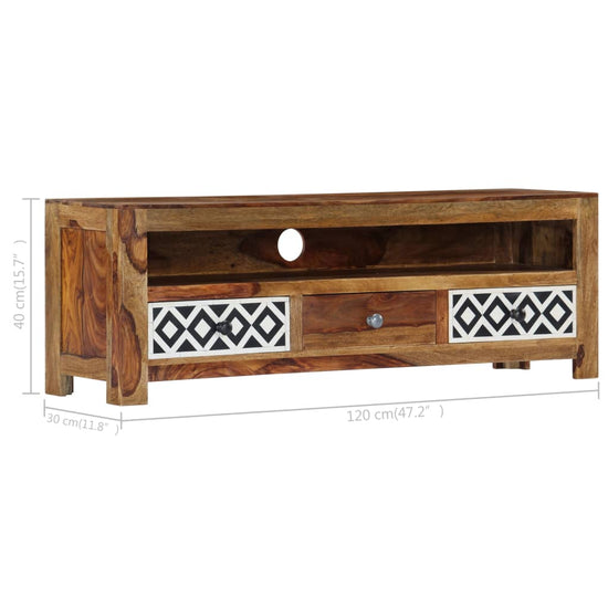 Tv-meubel 120x30x40 cm massief sheeshamhout MeubelReus