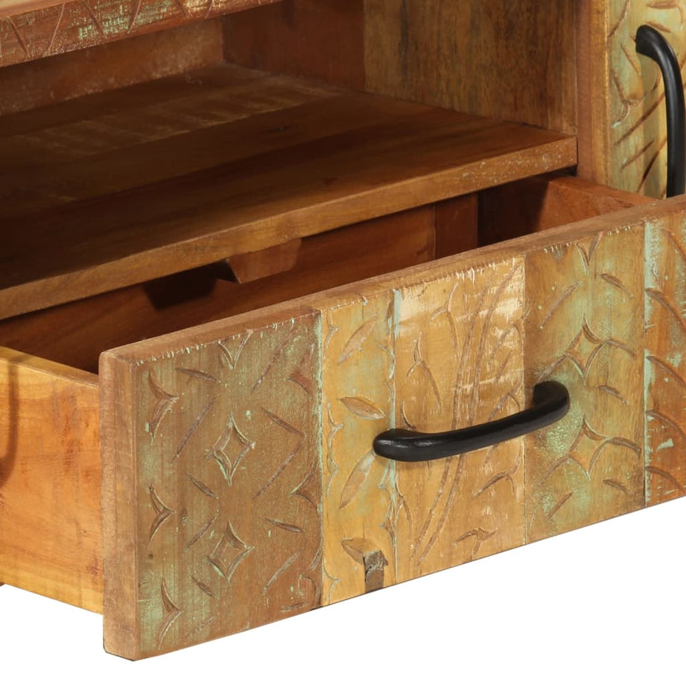 Tv-meubel handgesneden 120x30x40 cm massief gerecycled hout MeubelReus