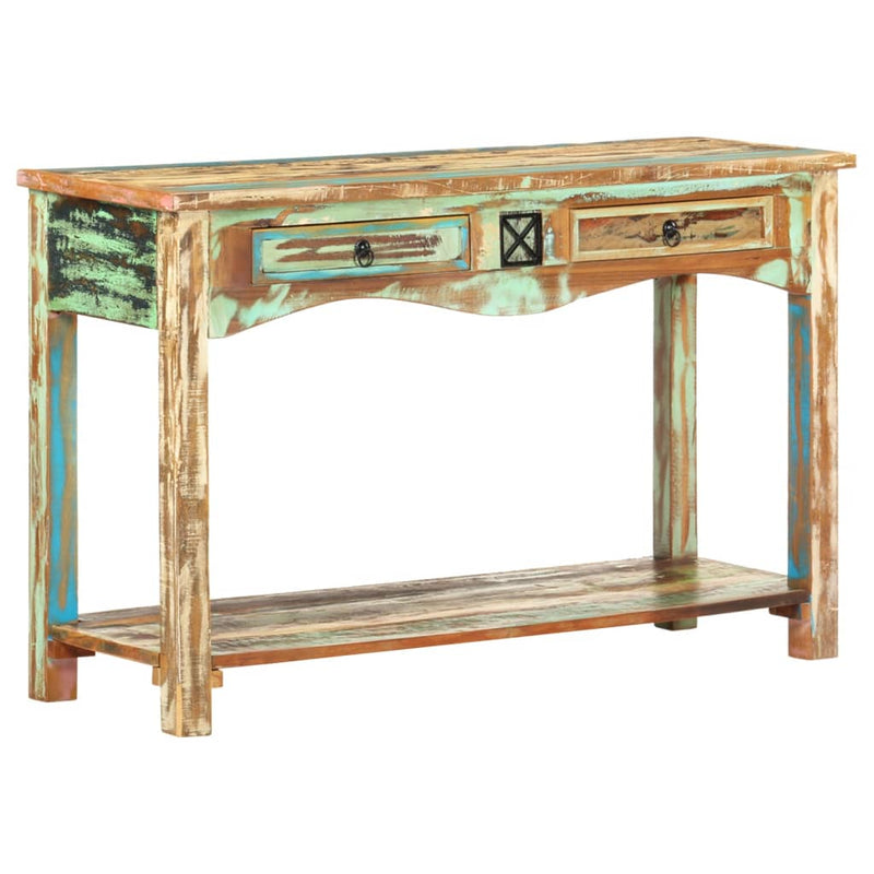 Wandtafel 120x40x75 cm massief gerecycled hout MeubelReus