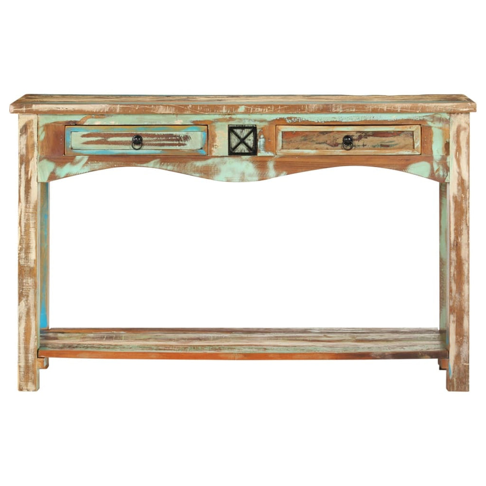 Wandtafel 120x40x75 cm massief gerecycled hout MeubelReus