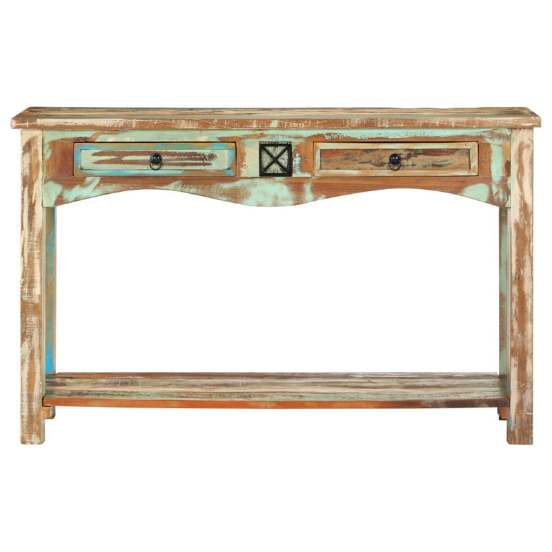 Wandtafel 120x40x75 cm massief gerecycled hout MeubelReus