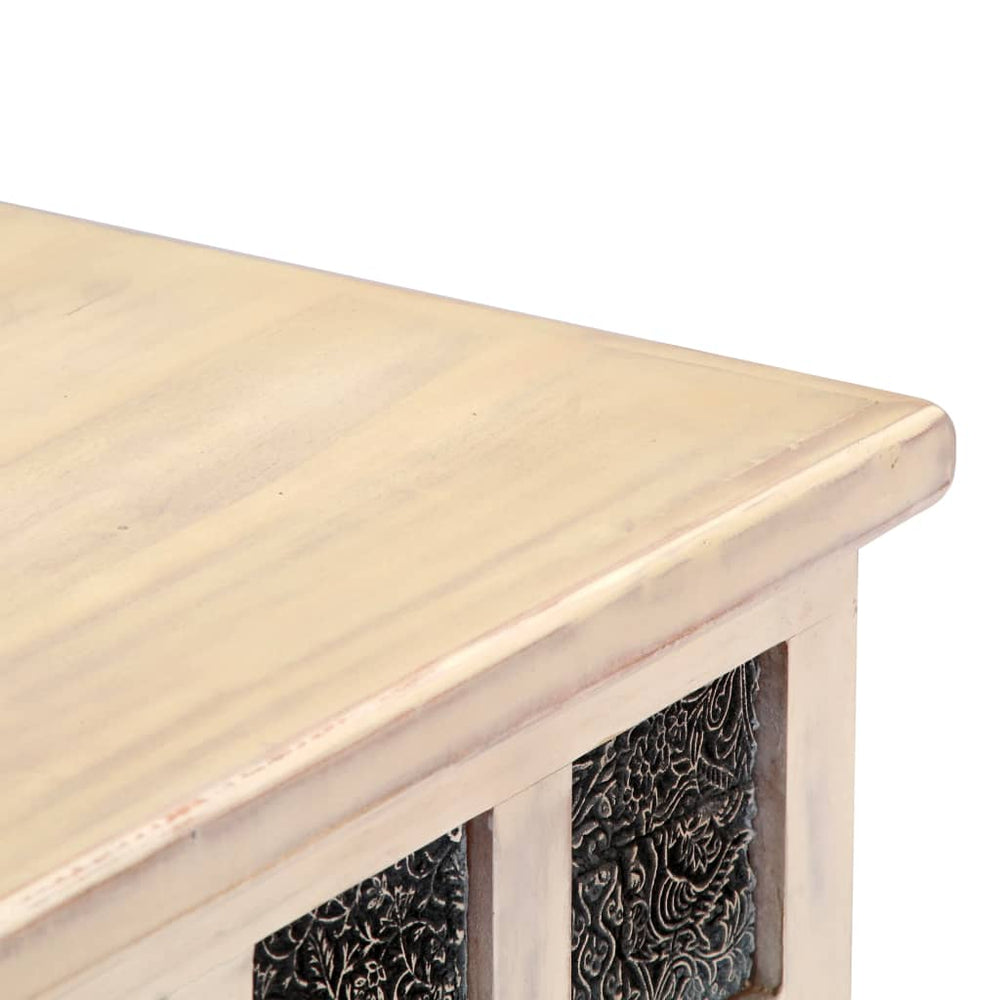 Opbergkist 110x40x45 cm massief acaciahout wit MeubelReus