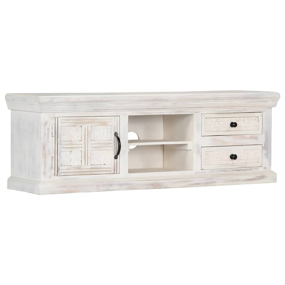 Tv-meubel 120x30x40 cm massief mangohout wit MeubelReus