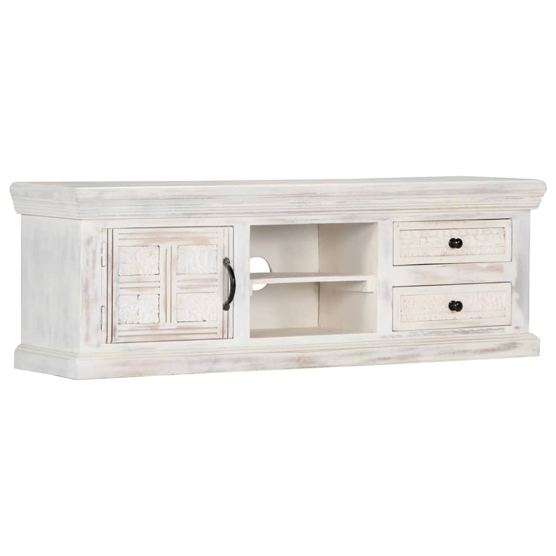 Tv-meubel 120x30x40 cm massief mangohout wit MeubelReus