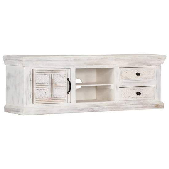 Tv-meubel 120x30x40 cm massief mangohout wit MeubelReus
