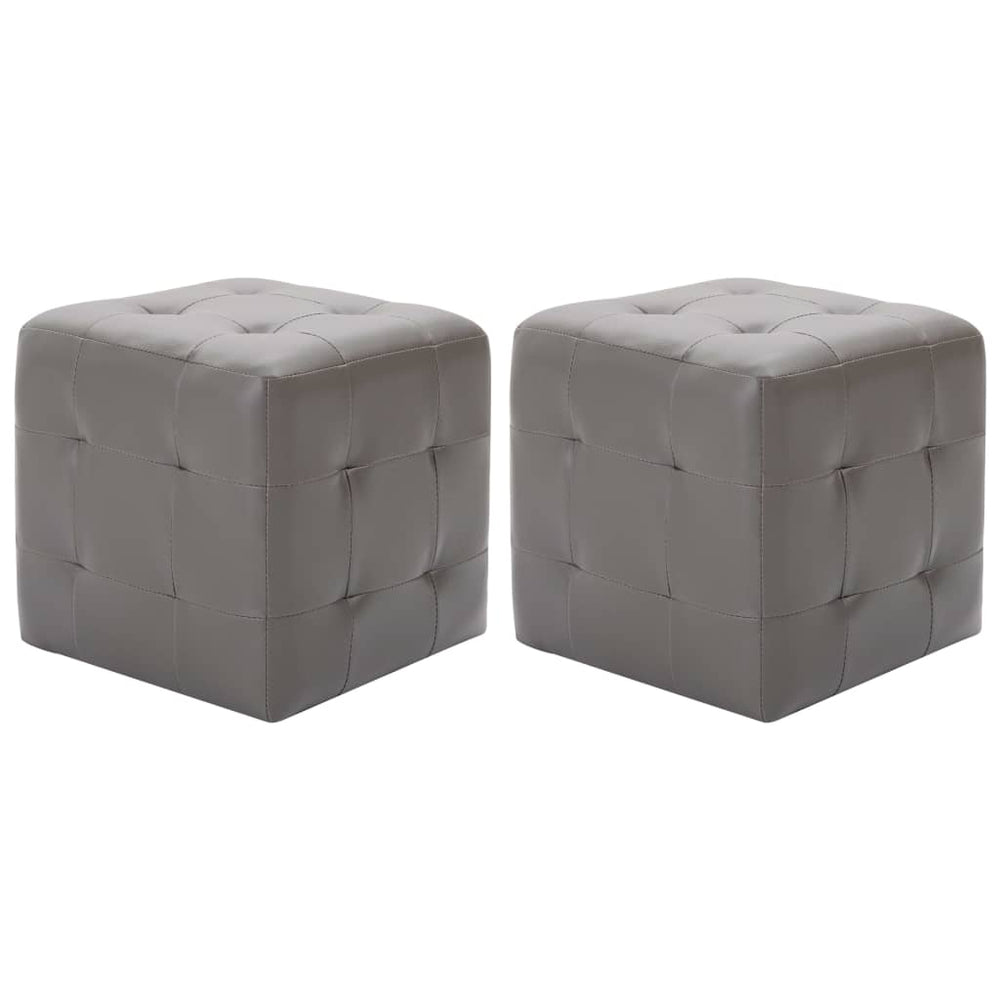 Nachtkastjes 2 st 30x30x30 cm kunstleer grijs MeubelReus