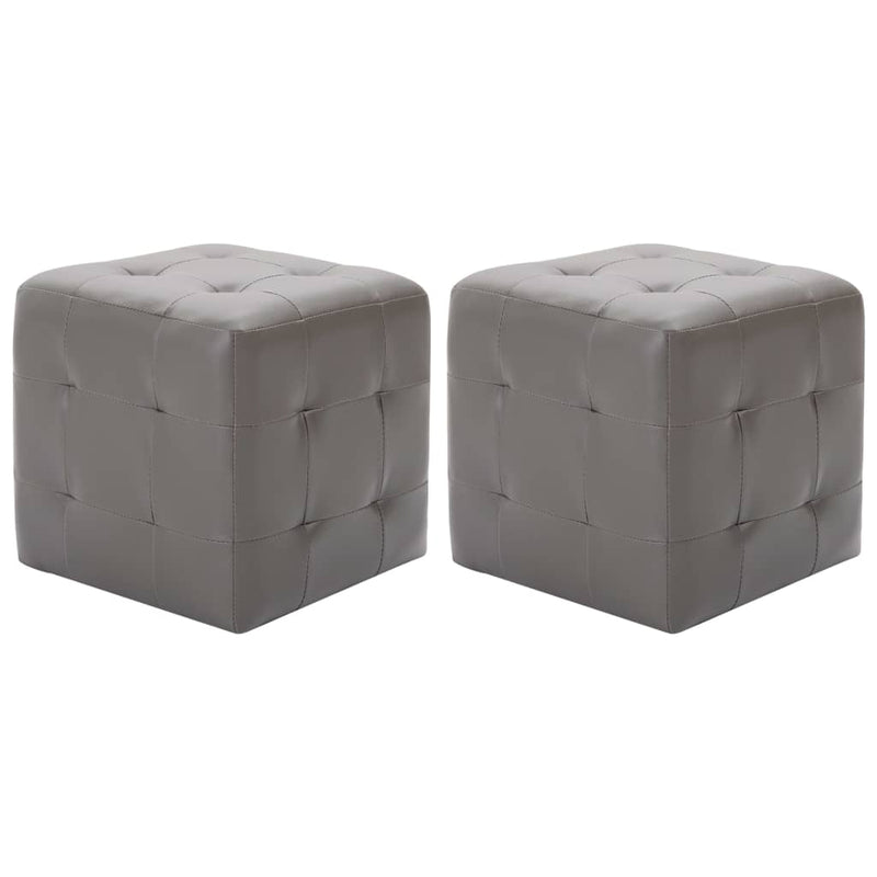 Nachtkastjes 2 st 30x30x30 cm kunstleer grijs MeubelReus