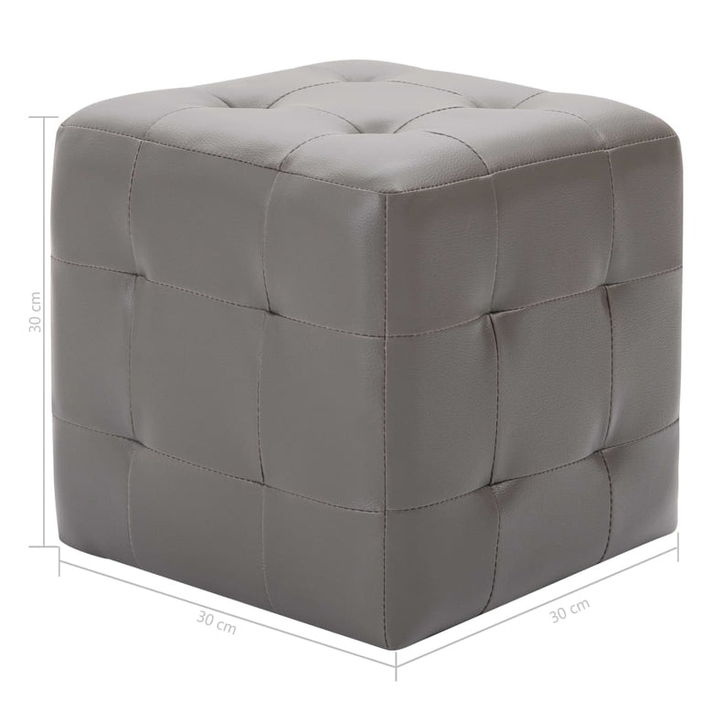Nachtkastjes 2 st 30x30x30 cm kunstleer grijs MeubelReus