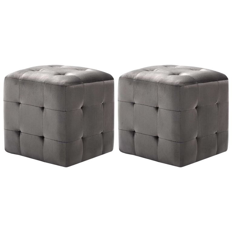Nachtkastjes 2 st 30x30x30 cm fluweel grijs MeubelReus