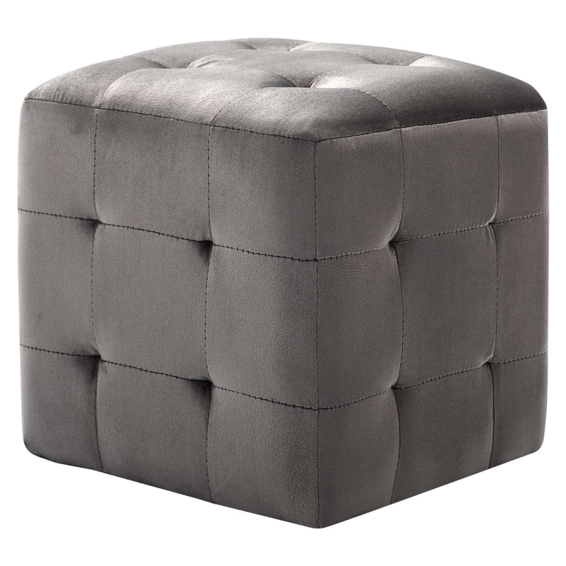Nachtkastjes 2 st 30x30x30 cm fluweel grijs MeubelReus