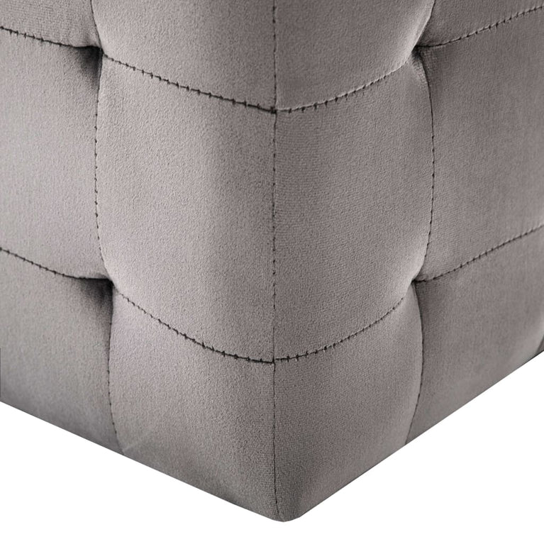 Nachtkastjes 2 st 30x30x30 cm fluweel grijs MeubelReus