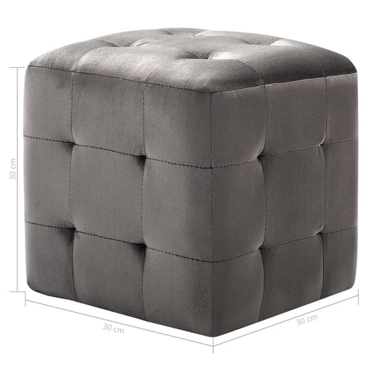 Nachtkastjes 2 st 30x30x30 cm fluweel grijs MeubelReus