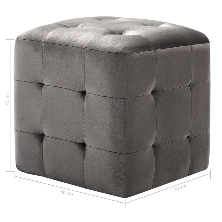 Nachtkastjes 2 st 30x30x30 cm fluweel grijs MeubelReus