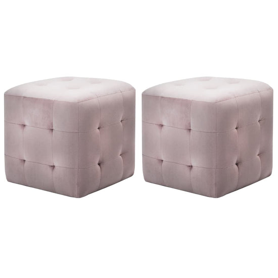 Nachtkastjes 2 st 30x30x30 cm fluweel roze MeubelReus