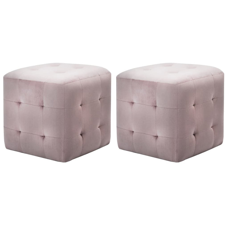 Nachtkastjes 2 st 30x30x30 cm fluweel roze MeubelReus
