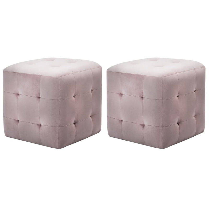 Nachtkastjes 2 st 30x30x30 cm fluweel roze MeubelReus