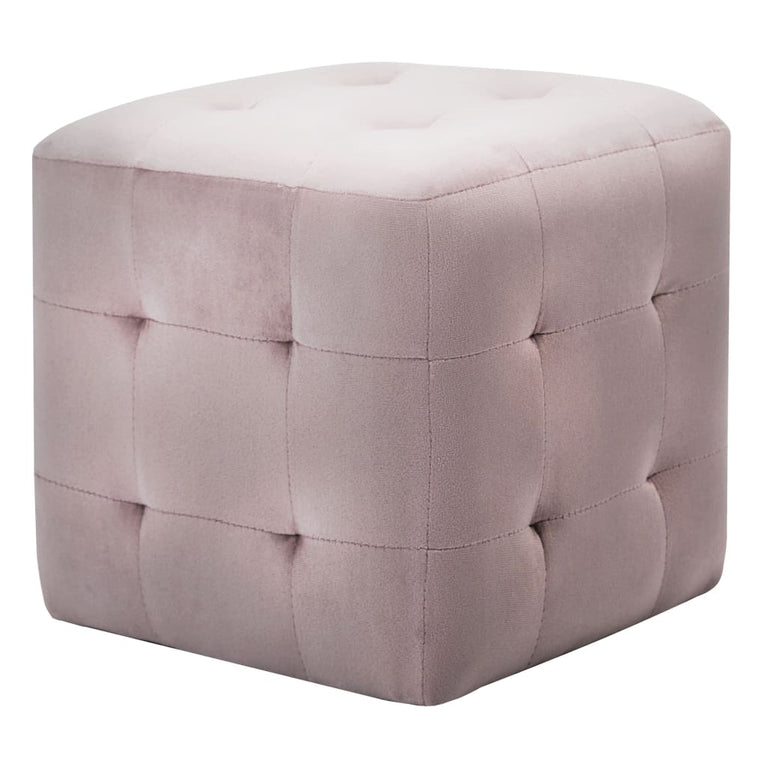 Nachtkastjes 2 st 30x30x30 cm fluweel roze MeubelReus